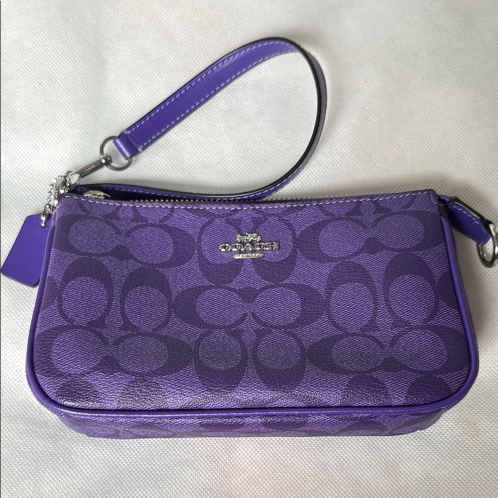 Coach Purple Clutch with Signature Monogram